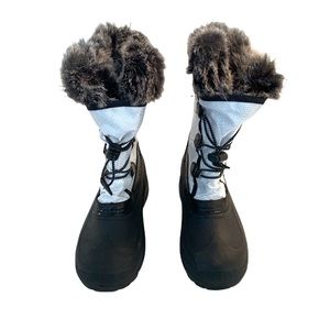Kamik powdery 2 girl snow-boots black white size 4